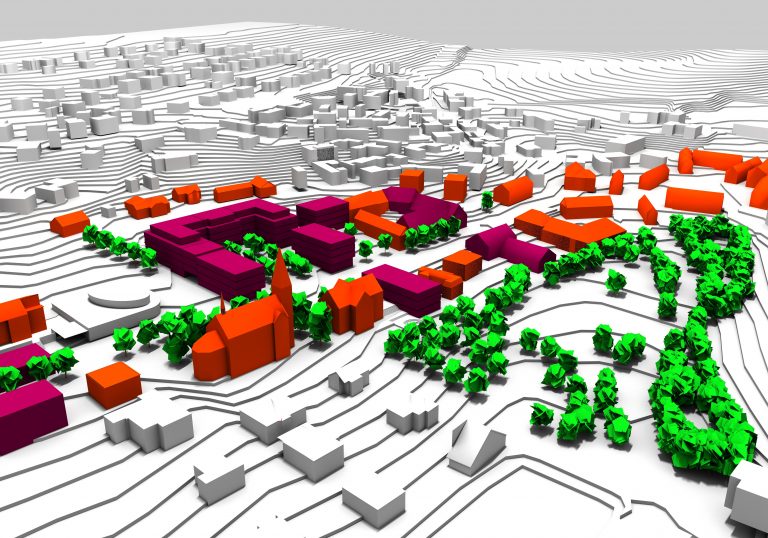 Rendered city plan