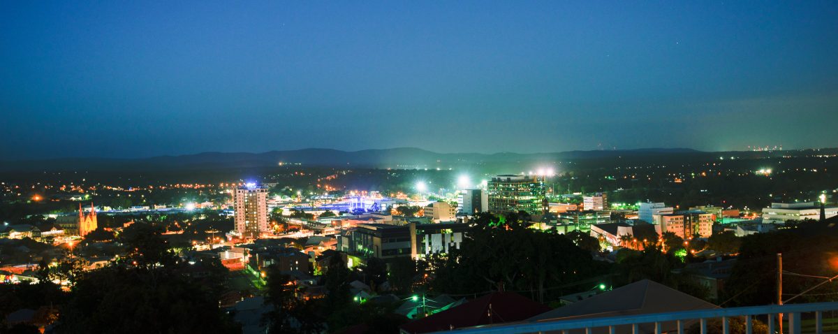 View,of,the,cbd,of,ipswich,city,at,night.,queensland,housing,development